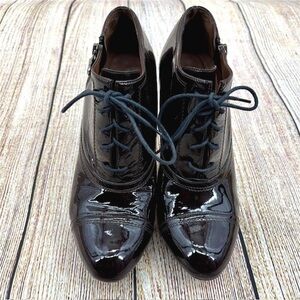 Elegant Black Patent Leather Ankle Boots